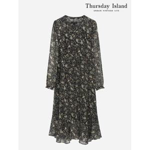 [써스데이아일랜드]페이즐리 쉬폰 원피스(T236MOP543W)