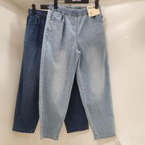 뱅뱅 HC15 뱅뱅 여름 여성 저온스 허리전체 밴딩 9부 배기 스판 청바지 NQL517