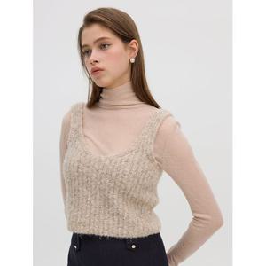 [올리브데올리브]시스루 골지 목폴라 티셔츠 OH4WE9870