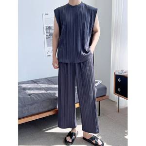 [빌리버스] 남성 트레이닝 세트 민소매 나시티 플리츠 여름 밴딩 바지 셋업 BDT382