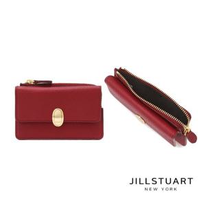 [질스튜어트] 레드 가죽 오발 장식 지퍼 카드지갑 JAWA5F133R2