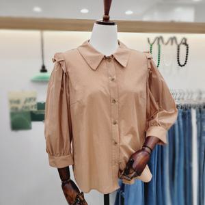 [비지트인뉴욕]카라날개 포인트 셔츠블라우스 VB8LS25 K_US