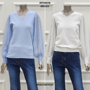 [미니멈]MD 시스루 슬리브 브이넥 니트 MD MXBAKU3060_CJ