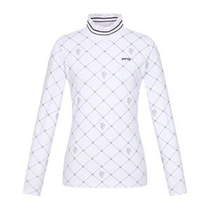 [핑골프]여성 니트 프릴 에리 포인트 하이넥 이너티셔츠 121E3TI051