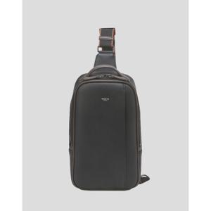 [헤지스]블랙 라인배색 가죽 슬링백 HJBA5F862BK