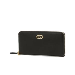 [헤지스ACC][선물포장][여성지갑] 블랙 로고장식 소가죽 장지갑 HIWA5F142BK