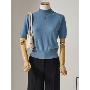 [커스텀에이블]베이직 반목 반팔 니트_T2508KN112C