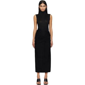 토템 블랙 드레이핑 니트 미디 드레스 244-WRD0150-YA0087 242771F055024