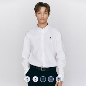 [지오다노]남자 봄/가을 레귤러핏 자수 클래식 옥스포드 긴팔 남방 셔츠 5컬러 045043