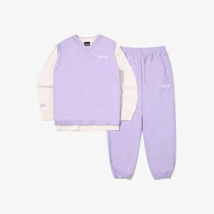 휠라키즈트레이닝세트 TQJ FK2FSG3101X-PLV 3pcs 우븐 조끼 상하세트