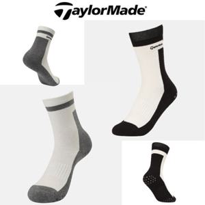 [테일러메이드] 어패럴 골프 웨어 25 F W TWASO7601 999 여성 배색 장목 양말 미끄럼 방지 실리콘