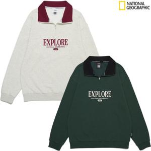 내셔널지오그래픽키즈  반집업 그래픽 맨투맨 K253USW030