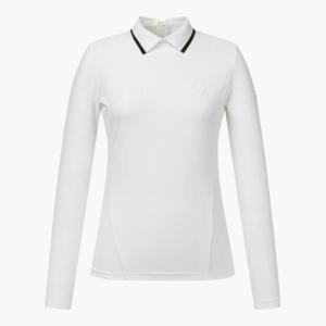 데상트골프웨어 JQS DP32WFTL82-BWTG 여성 니트 카라 긴팔 티셔츠 / Bright White