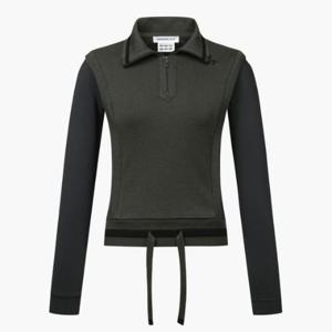 데상트골프웨어 JQS DP32WFKP98-DKHG 여성 니트 쿠션지 하이브리드 스웨터 / Dark Khaki