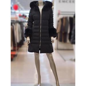 미니멈 세이브존03 미니멈 폭스퍼 배색 구스 패딩코트 AMYDKFL1920GA