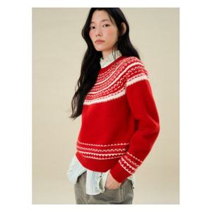 [빈폴레이디스]홀리데이 노르딕 풀오버 레드 (BF4X51C056)