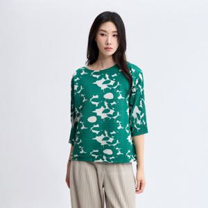 [플리츠미(여성)]프린트 사이드 스트링 티셔츠_PPTSF025005