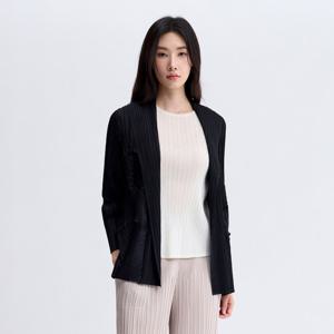 [플리츠미(여성)]지그재그 폴딩 원버튼 자켓_PPJKF125010