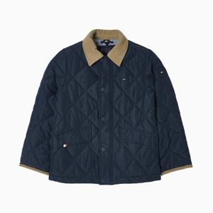 타미힐피거 키즈 T42F6QJC120BT2 콘트라스트 칼라 퀼팅 재킷