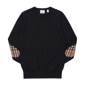 버버리 80170191 BEMPTON 뱀프톤 빈티지 체크 엘보 패치 여성 니트