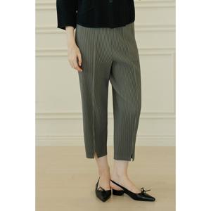 [요이츠]밑단 트임 슬림 배기 밴딩 팬츠 그레이_YJ09WNPSL02