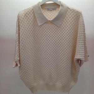 Latium HC06 부드럽고 깔끔한 엠보싱 벌집 무지 5부반팔 품편한 카라 니트티 T2531sw02B