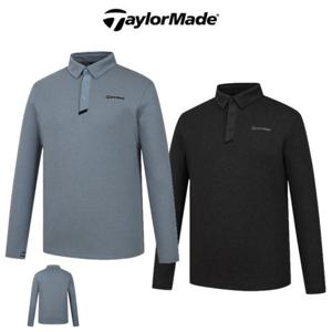 테일러메이드 어패럴 남성 골프웨어 TMTYO3242 999 남성 울저지 티셔츠 가을 카라 베이직 긴팔티
