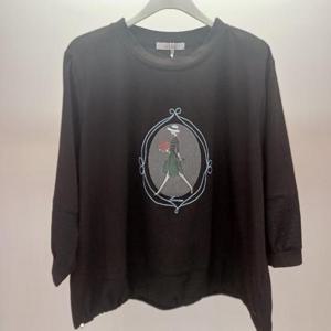 Latium HC06 팔뚝품편한 밑단스트링 꽃다발 소녀 7부소매 라운드 깔끔한 티블라우스 T2531ts10B