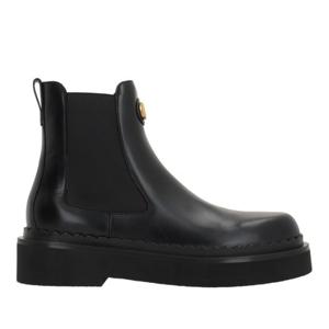 발렌티노 블랙 스무스 가죽 V로고 첼시 부츠 7W2S0ME7 BEK0NO