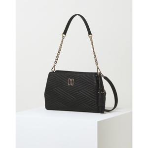 [닥스핸드백][쇼핑백동봉] 블랙 칼라일 가죽 미디움 숄더백 DCBA5F365