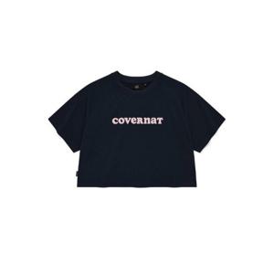 M 커버낫반팔티 CQK CO2402ST89-NA 우먼 쿠퍼 로고 아이스 크롭 티셔츠 Navy