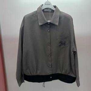 Latium HC06 팔뚝품편한 구김없는 밑단 스트링 듀크 쟈켓형 셔츠블라우스 T2533bl07DG