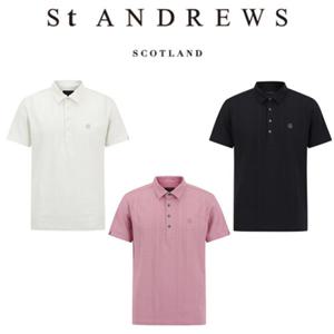 [세인트 앤드류스] 남성 케이블 니트 라이크 카라 반팔 티셔츠(811E3TSA22)
