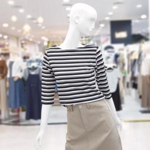 abfz sh06 스트라이프 칠부 티셔츠 SLBHZ3K38I