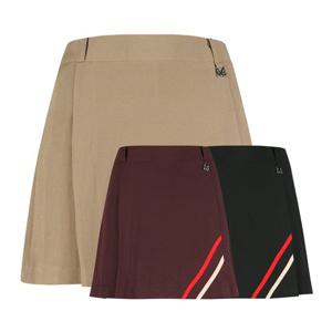 럭스골프 여성 사선 테이프 배색 멀티 주름 큐롯 스커트 YD25A124W