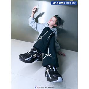 [MLB키즈US] (7FWPB1654-50BKS) 걸즈 리본 조거팬츠 아동바지 키즈바지