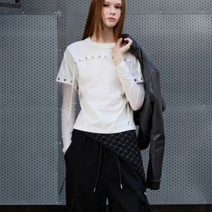 [에고이스트][BLUE LABEL] 레이어드 아일렛 티셔츠 ER3OTL01