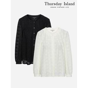 [써스데이아일랜드]기모 레이스 블라우스 (T238MBL632W)