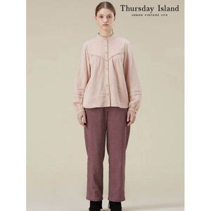 [써스데이아일랜드]레이스 블록 블라우스(T238MBL231W)