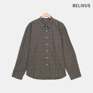 빌리버스 남성 잔체크 긴팔셔츠 트렌디 감성 데일리 세미오버핏 빈티지 남방 BRAT099