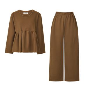 FOCUS   2SET  플레어 티셔츠+밴딩 와이드 팬츠 PBVFF5F1TS6550