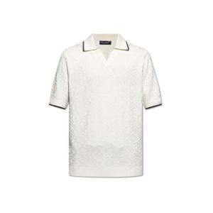 돌체앤가바나 올오버 로고 자카드 폴로 셔츠 GXZ78TJBSM2 W0001 TP948220777