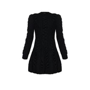 Alexander McQueen 긴팔 니트 미니 드레스 848815Q1BE1 1000 TP948880508