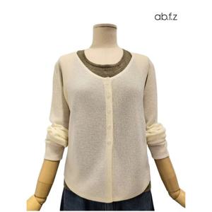 [에이비에프지]민소매 레이어드 스타일 긴팔 울 니트  APZ4HW41J