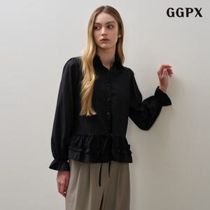 [지지피엑스]카라넥 캉캉 포인트 끈 블라우스 (GPCBA049D)