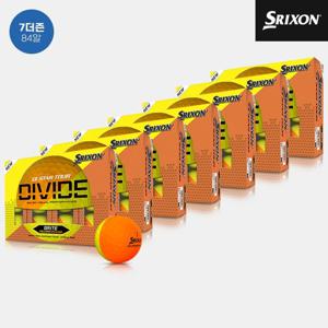 [7더즌 84알]던롭코리아 정품 스릭슨 Q-STAR 투어 5 디바이드 골프볼[남여공용][옐로우오렌지][3피스]