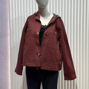 올리비아로렌 MG01 일체형 후드 집업 스냅 버튼 면혼방 점퍼 VVCCL3F7361