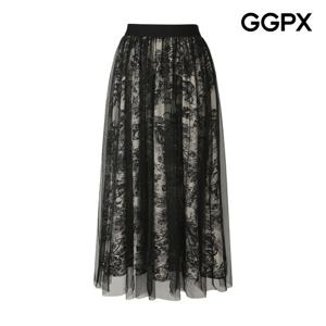 GGPX  패턴 샤 레이어드 밴딩 스커트 (GP8SK014F)