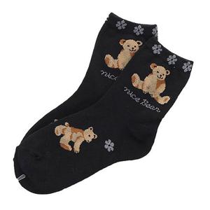 여성용 AA760 곰 캐쥬얼 패션양말 블랙 5켤레 양말 여자양말 패션잡화 캐쥬얼양말