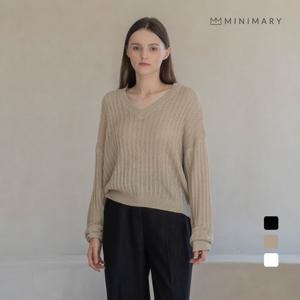 [스테이씨]세로 라인 브이넥 니트 (MM33TS25)